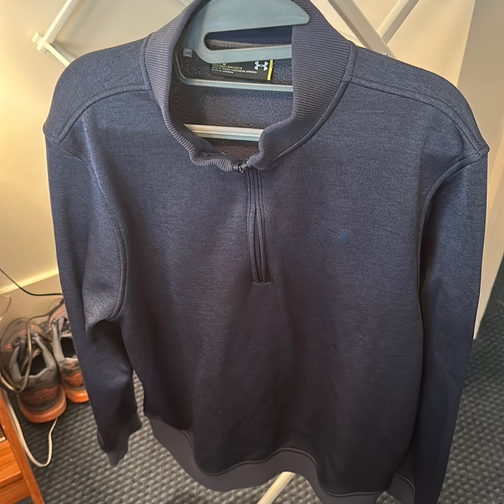 Under Armour Large Navy Blue Golf Quarterzip